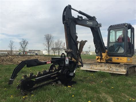 mini excavator trencher attachment|mini excavator chainsaw attachment.